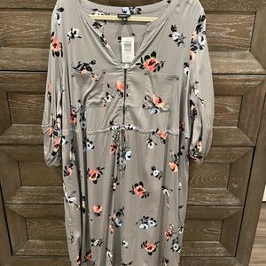 TORRID Grey floral challis dress